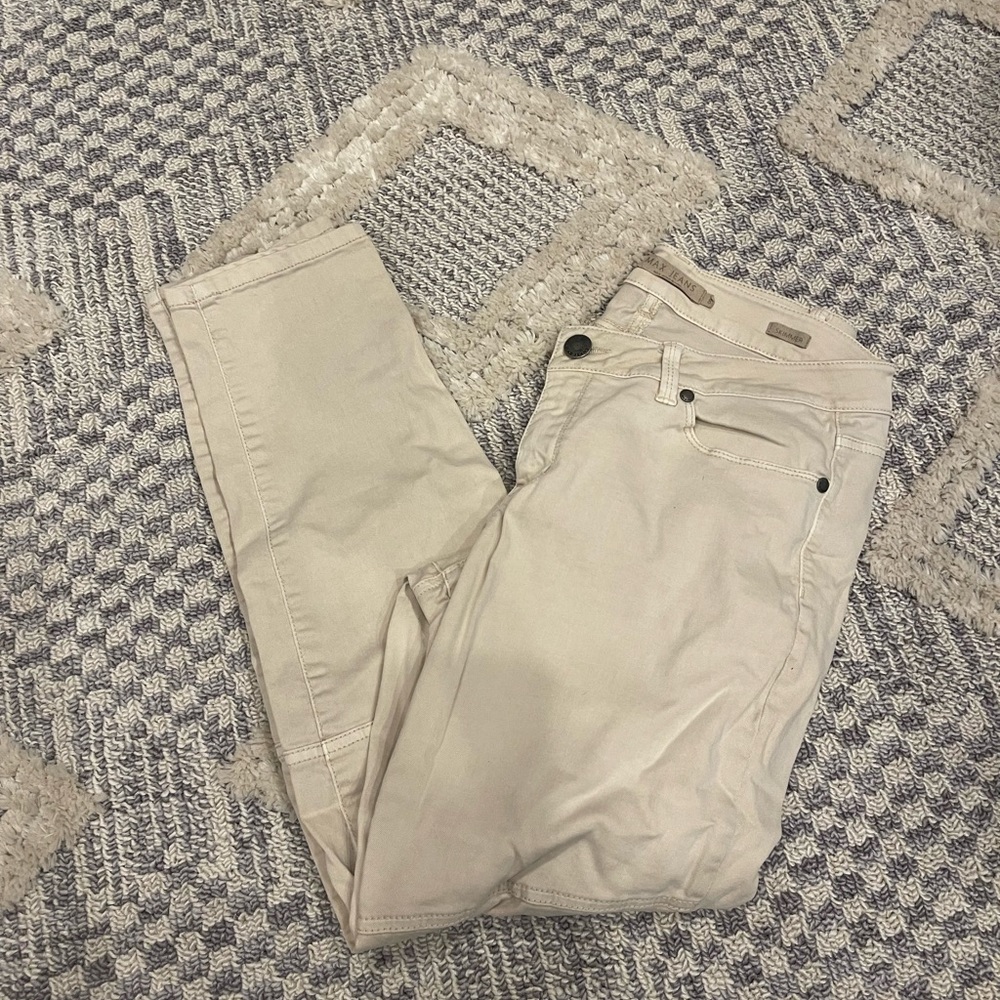 Max Jeans Cream Skinny Skimmer Moto Jeans Pants Size 8